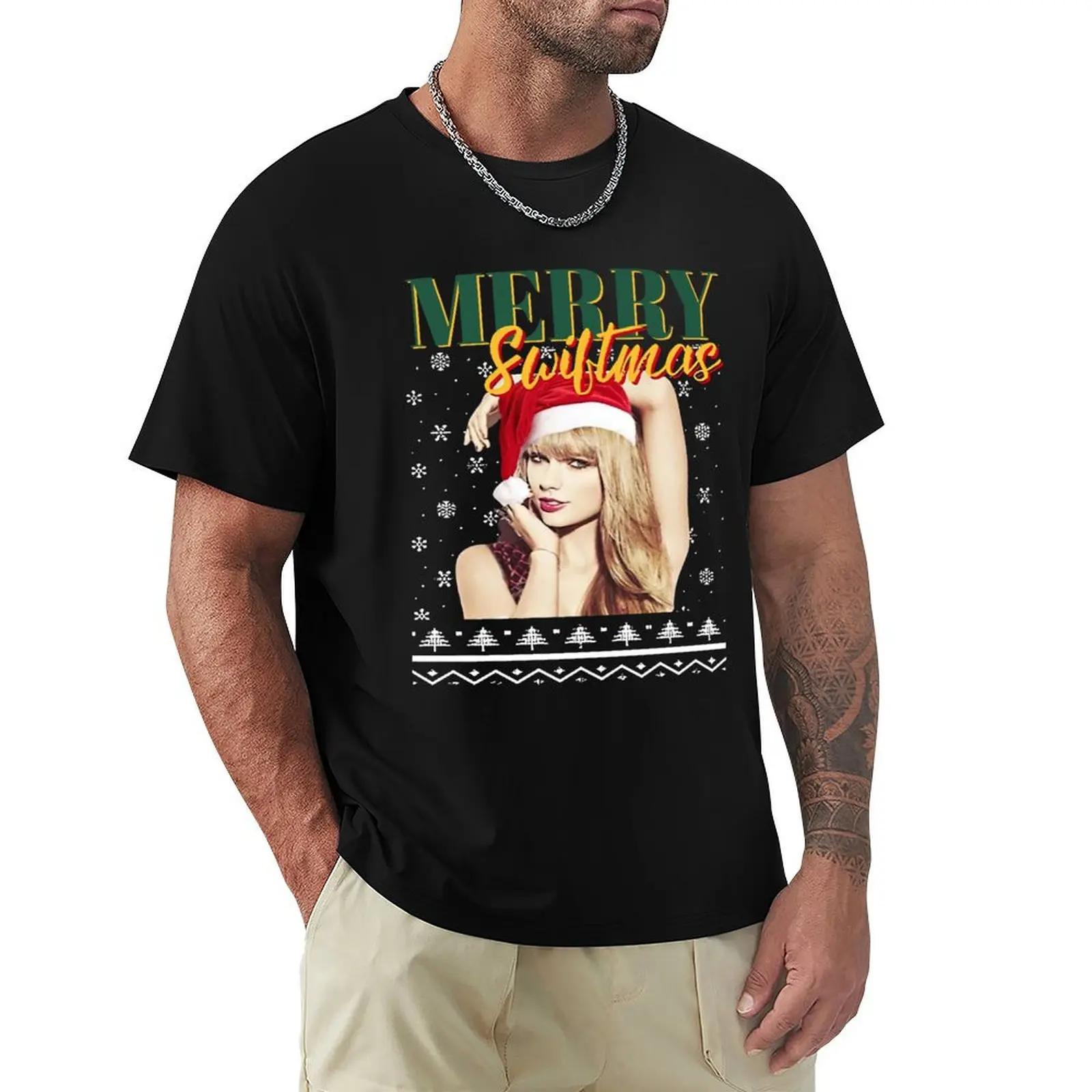 Merry Swiftmas art T-Shirt Creative Graphic Tee Shirt