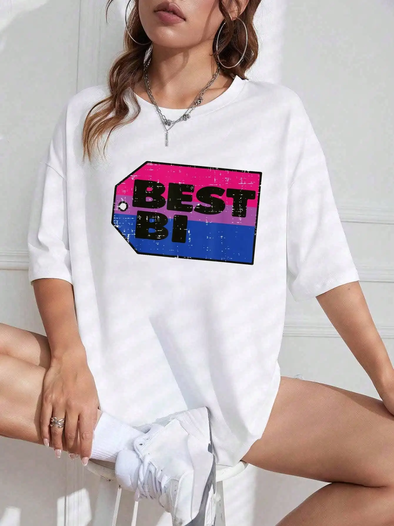 Best Bi Tag Bisexual Pride Flag Bisexuality LGBTQ Men Women T-Shirt - Graphic Tees Festival Outfits For Women, Tops For Summer, Top De Mujer Women Summer Clothes