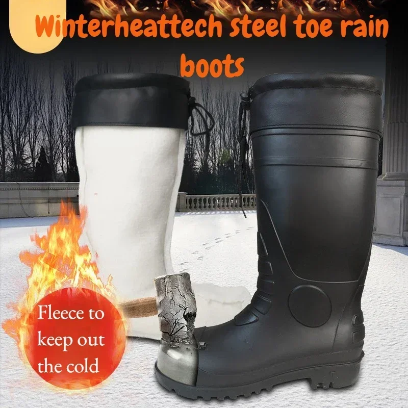 

DurableCotton Boots Tall Tube Warm In Winter Anti-smashing Anti-piercing Non-slip And Oil-resistant PVC Steel Head Steel Sole