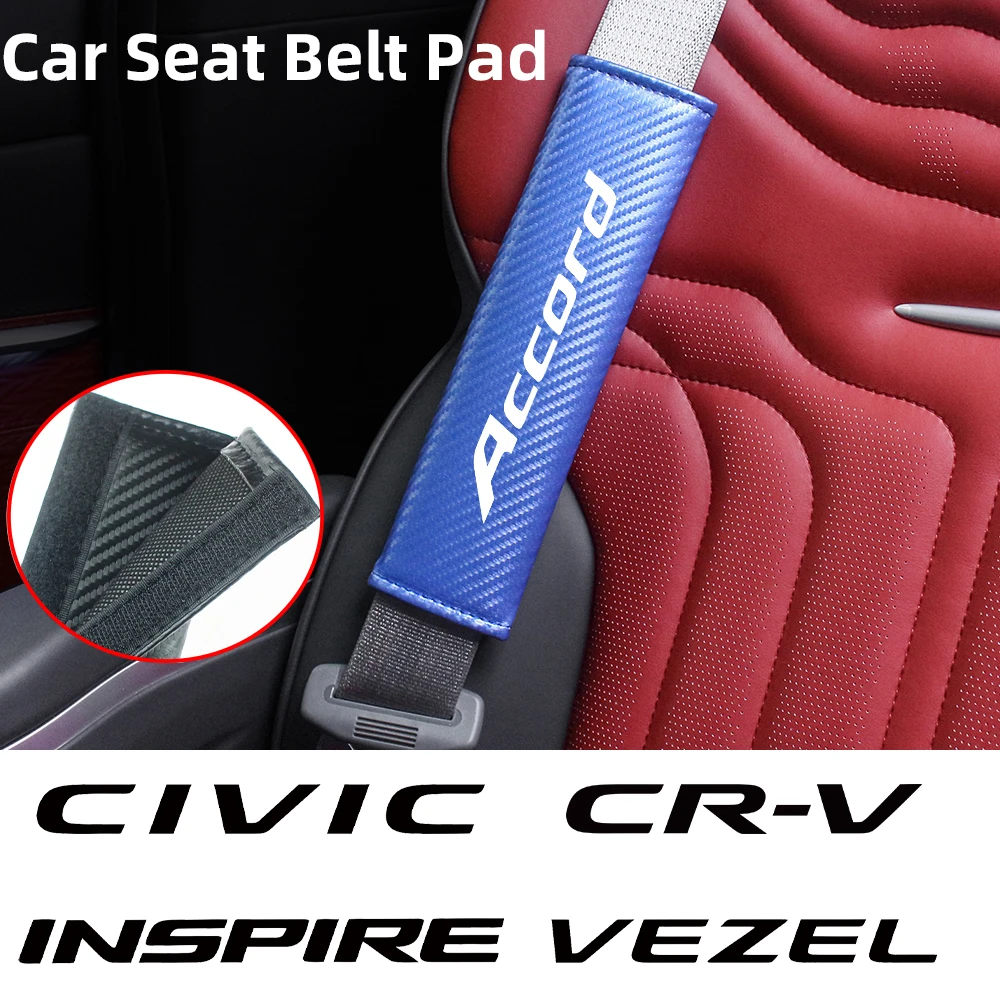 Car Seat Belt Protector Pad Carbon Fiber Shoulder Cushion Cover For Honda Accord AMAZE Civic C-RV FREED ODYSSEY PILOT VEZEL