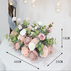 45cm Artificial Wedding Arch Flower Wall Decoration  Background  Artificial Flower Row Silk Flower Wedding Hotel Table Flower
