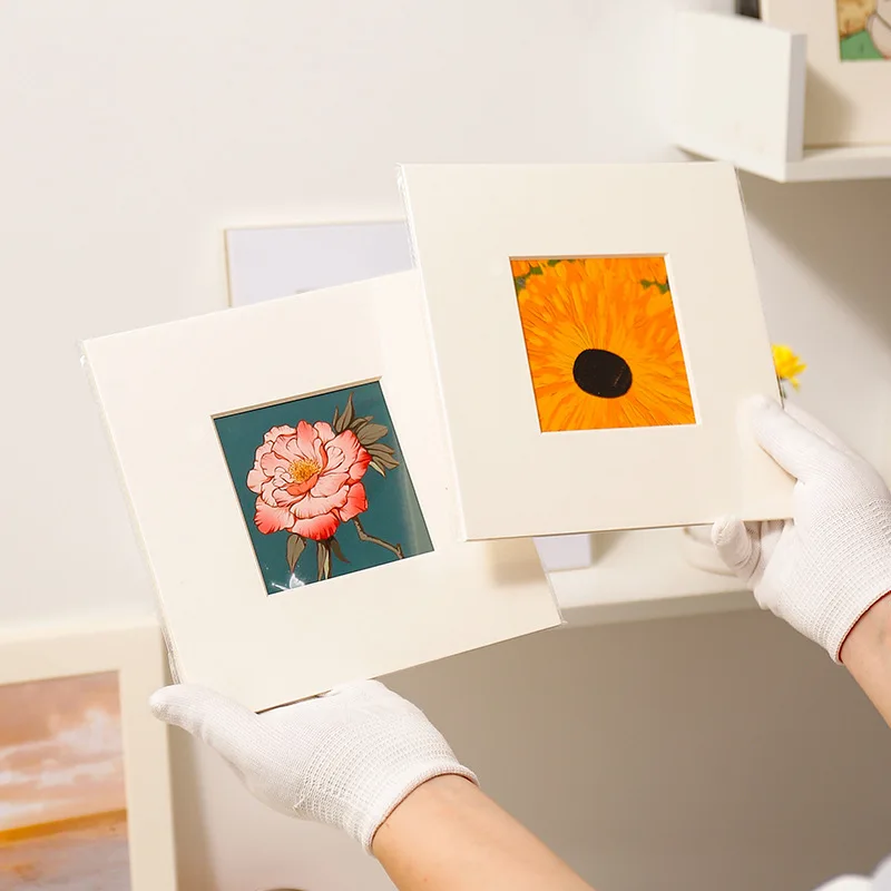 10pcs Children's Oil Painting Simple Cardboard Photo Frame Freely Matched Reused for Creative Collage Art Paintings Photo Walls
