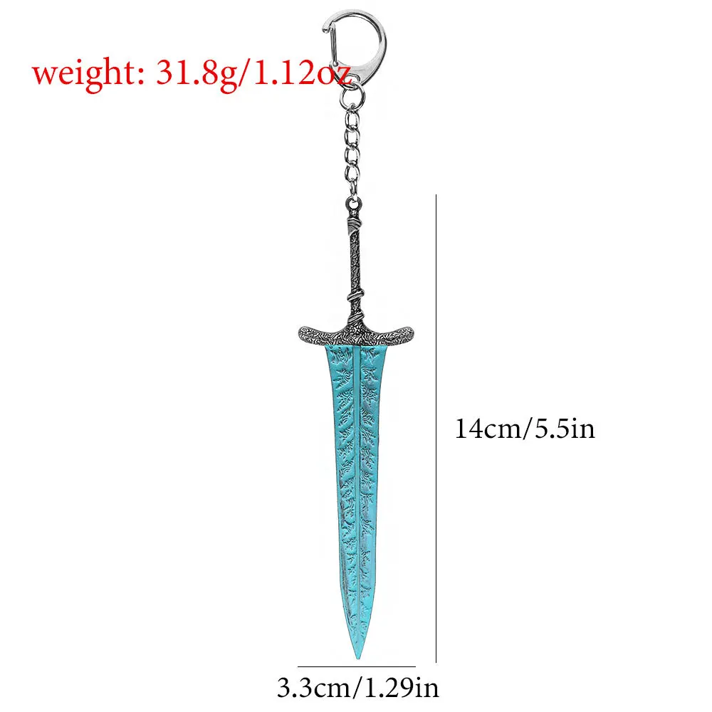 Anillo Elden, modelo de arma, llavero de aleación, espada de luna oscura, espada de transformación corporal, colgante de hoja de mano Liania