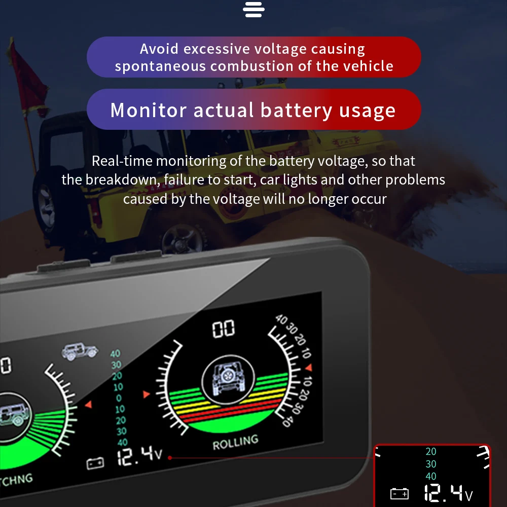 M60 Digitaler Geschwindigkeits- und Neigungsmesser Inclinometer M50 mit GPS-Tachometer und Kompass für Offroad-Zubehör 4x4 Bordcomputer – Detail 25