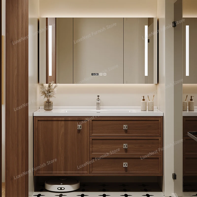 Desgin Mirror Bathroom Cabinet Storage Partitions Toilet Wooden Bathroom Cabinet Organizer Luxury Archivadores Trendy Furniture