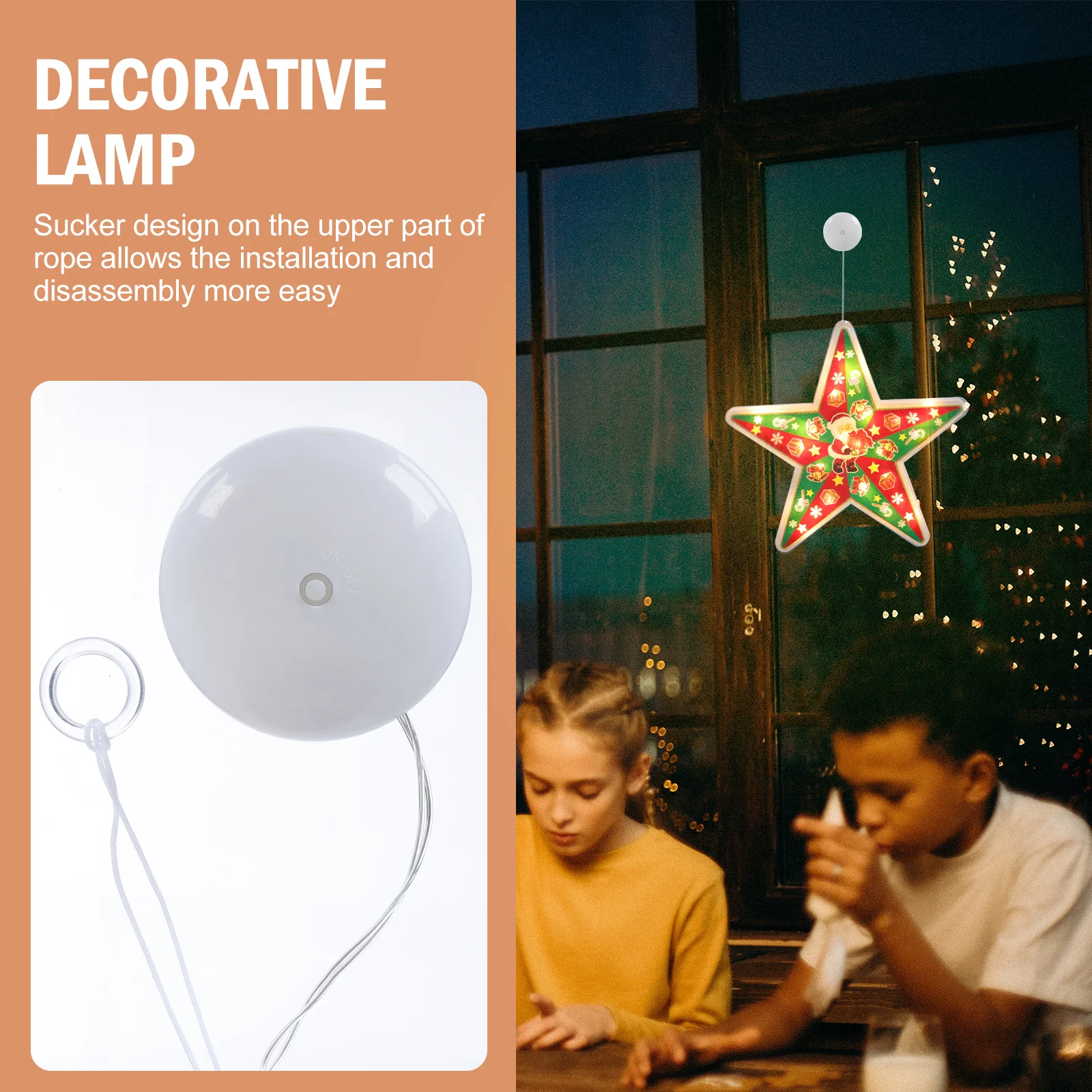 

Christmas Led Suction Cup Light For Showcase Decor Window Hanging Xmas Decorative Lamp Party Supply Shop Window Decorative Light