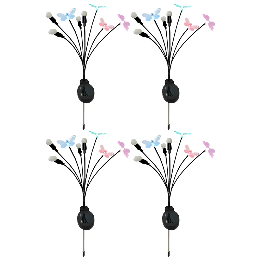 

4Pcs Solar Butterfly Lawn Stake Lights IP67 Waterproof 8LED Romantic Atmosphere Light Decorative Firefly Lights for Walkway Yard