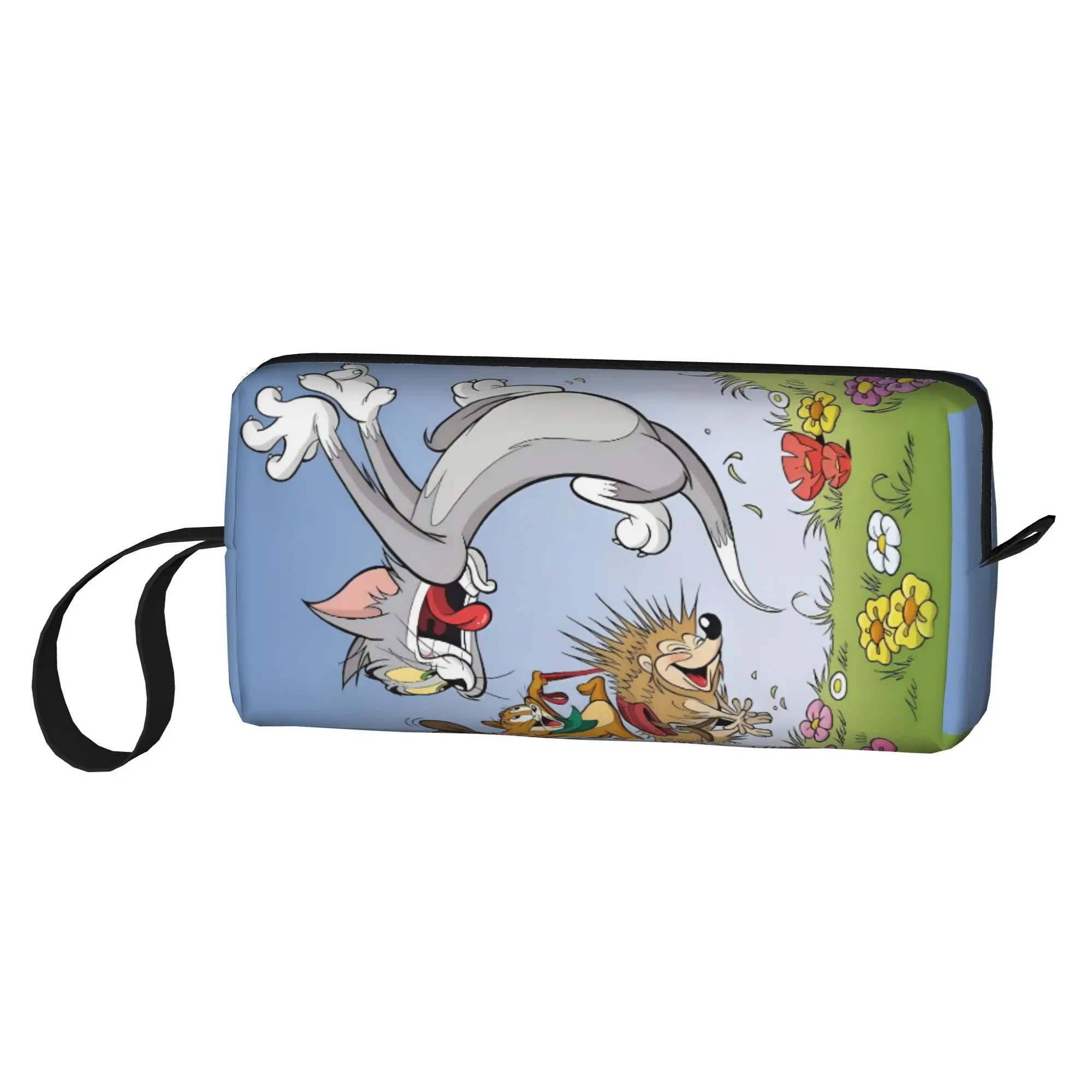 Custom Jocular T-Tom And J-Jerry Travel Cosmetic Bag Women Hedgehog Toiletry Makeup Organizer Ladies Beauty Storage Dopp Kit
