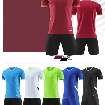 Thai Quality Team Children Soccer Training Uniform Cheap Football Kits Blank Sport Soccer Suit Custom Soccer Jersey