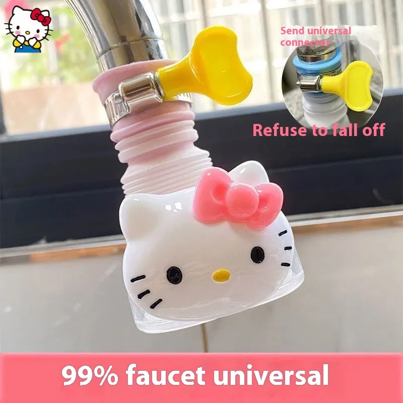 Hello Kitty Faucet Splash-Proof Head Filter Kitchen Water Shower Sanrio Cartoon Universal Water Purification Rotatable Extender