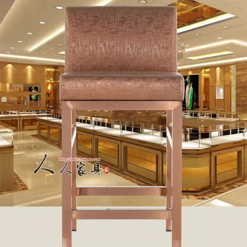 Jewelry Store Specific Chairs Counter Front Desk Chair Gold Store Backrest Glasses Store Specific Taburete De Bar Loft Furniture