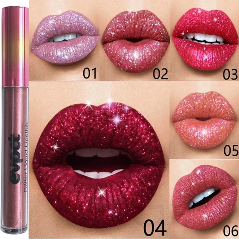 15 Color Shimmer Diamond Lip Gloss Matte Glitter Waterproof Liquid Lipstick Long Lasting Moisturizing Velvet Lipgloss Lip Makeup