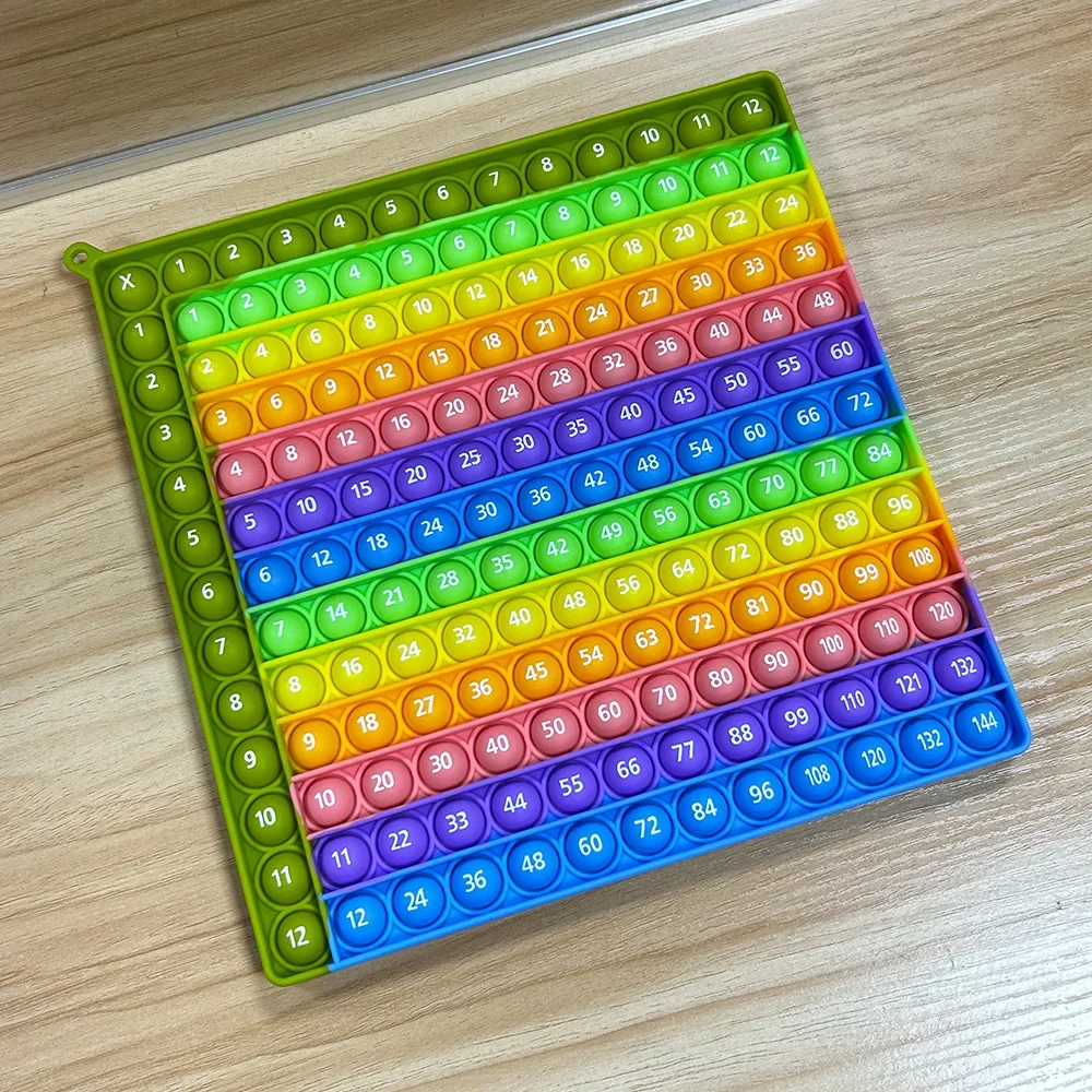Gráfico de ajedrez de juegos de multiplicación, juguetes Pop Fidget, 12x12 y 12 + 12 veces, actividad de práctica de matemáticas de mesa, juguetes educativos Montessori