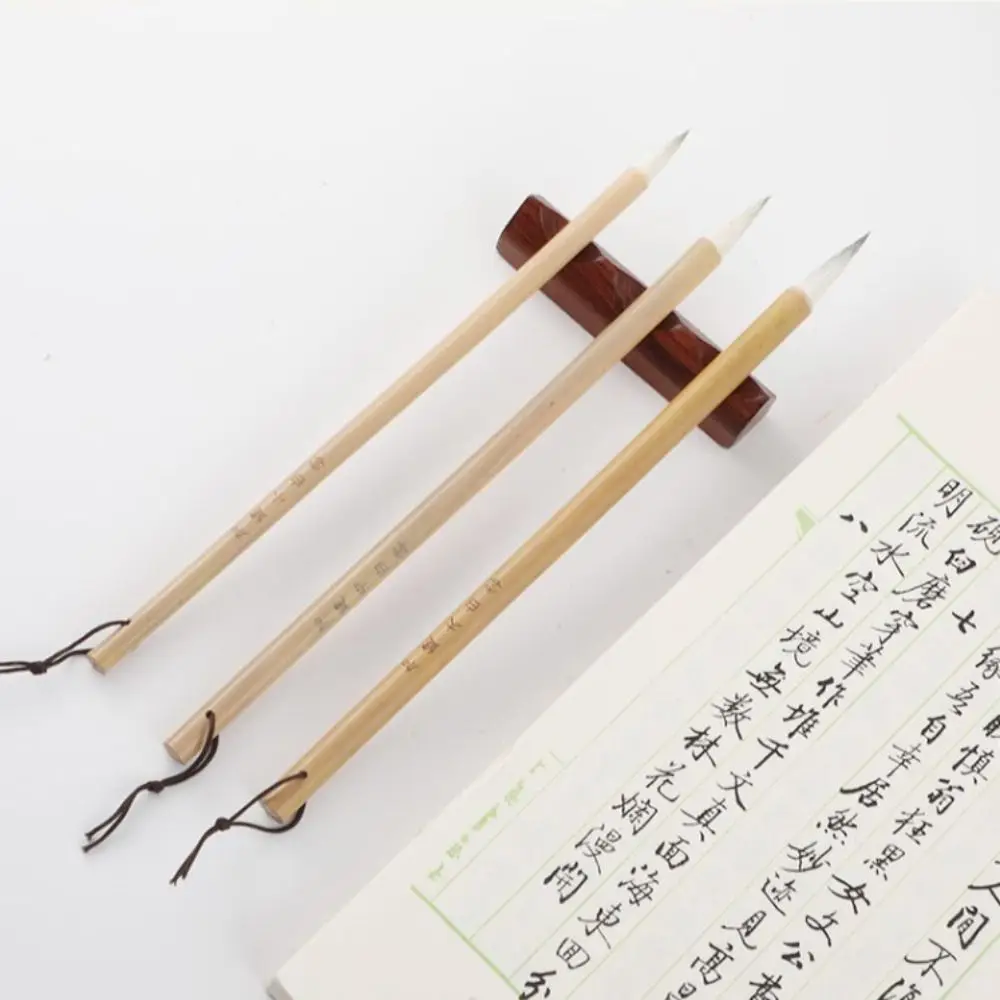 Oil Watercolor Chinese Calligraphy Brush Wolf Hair Bamboo Scriptures Writing Brush Oil Painting Art Paint Brush Class