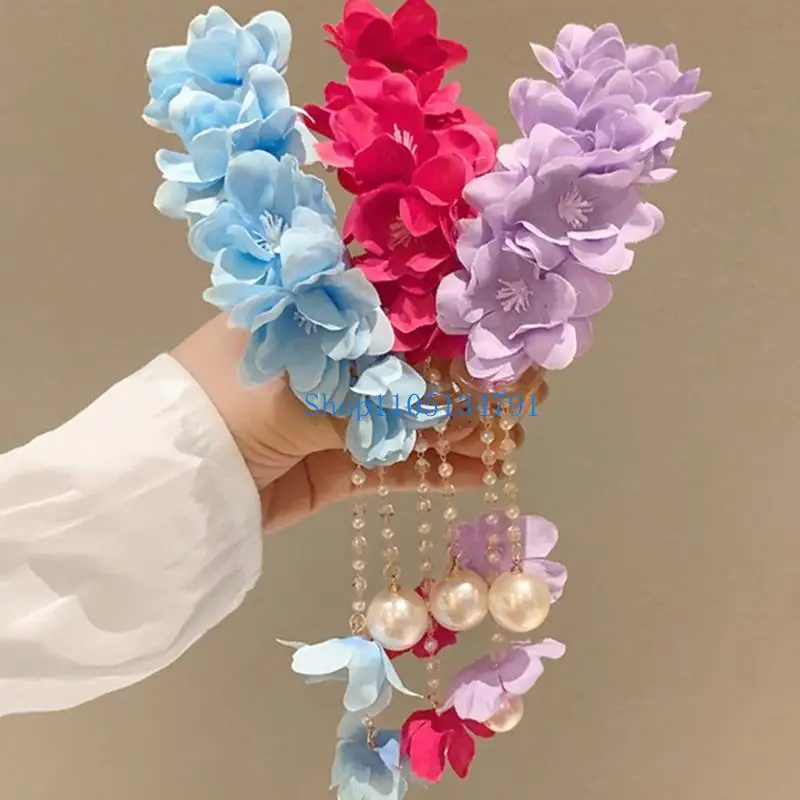 

98km Fashionable Hair Clip With Artificial Camellia Flower Design Secure Grip Hair Holder Duckbill Clip For Wedding Hairstyle