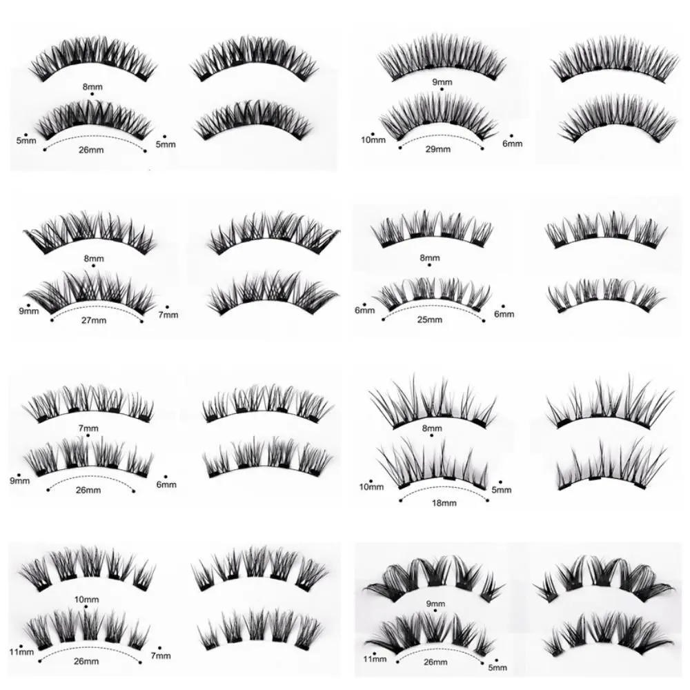 Fashionable Natural Magnetic Eyelash Kit Reusable 3D Non-glue False Eyelashes Glue-free Wispy Long Manga Lashes Novice