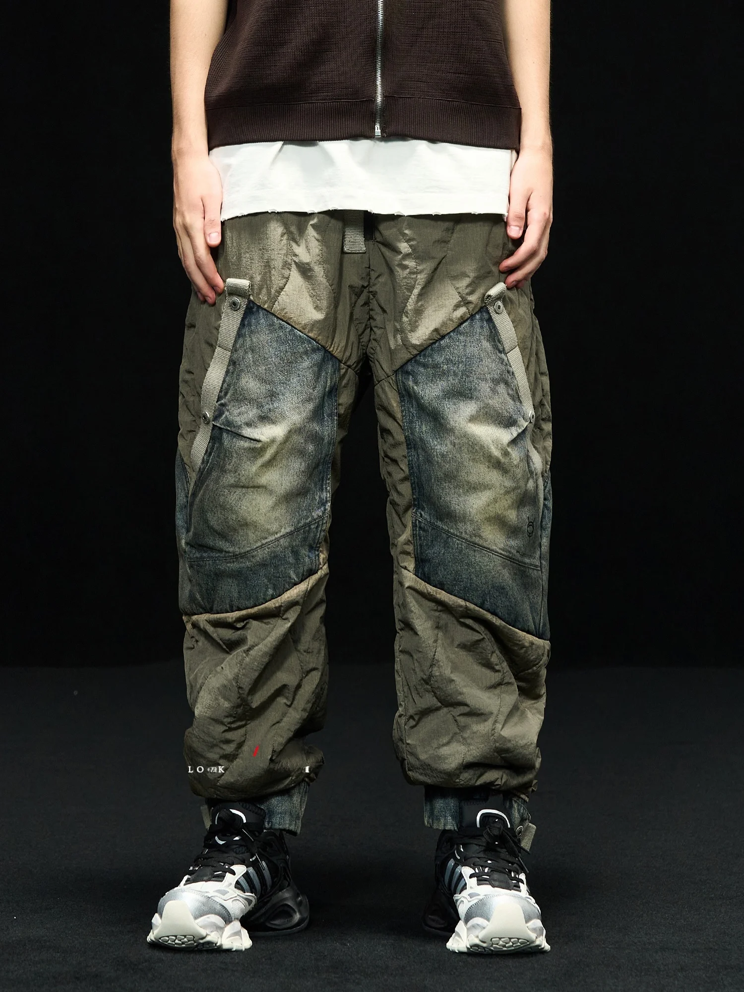 

Теплые хлопковые рабочие брюки в американском стиле для пустыни, парашютные штаны, зимние термоштаны свободного кроя на молнии, повседневные нейлоновые брюки