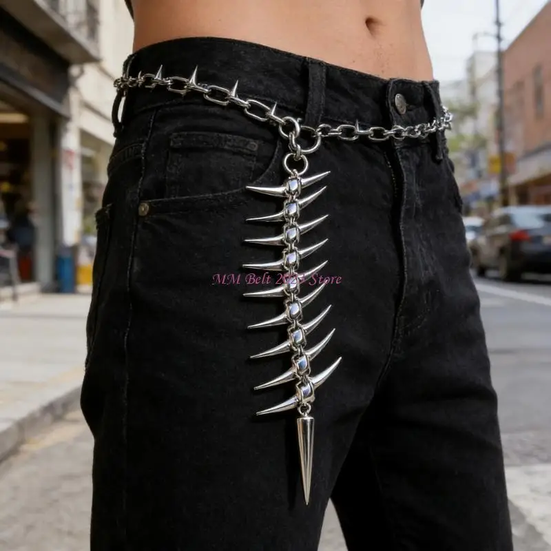 49ME Multifunctional Metal Waist Chain With Ship Wheel Design Fashion Accessory Perfect For Streetwear And Pants Decoration