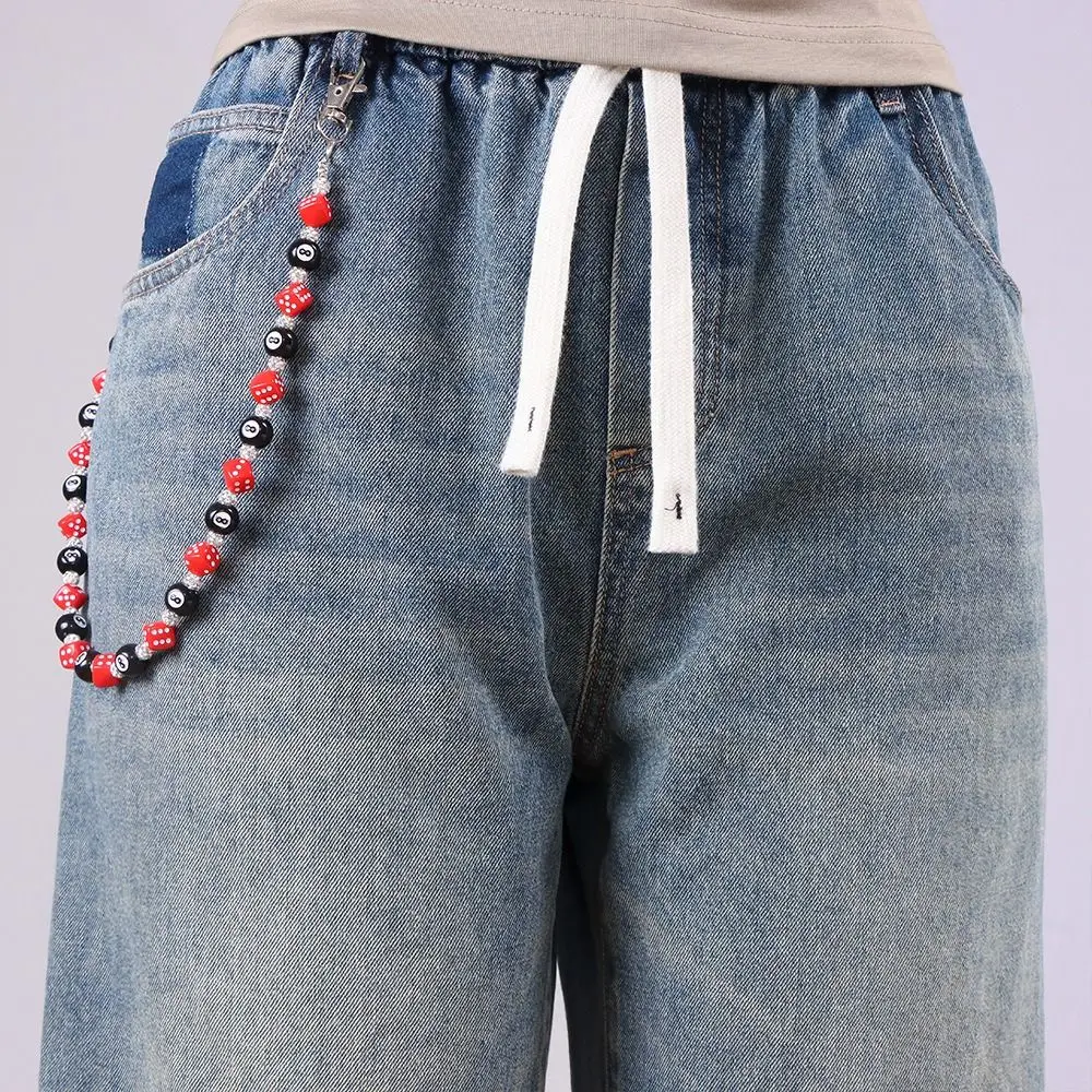 Jeans Chain Colorful Dice Waist Chain Zinc Alloy Billiard Ball Metal Pants Chain Harajuku Style Bag Chain Punk Belt Chain Male view 2