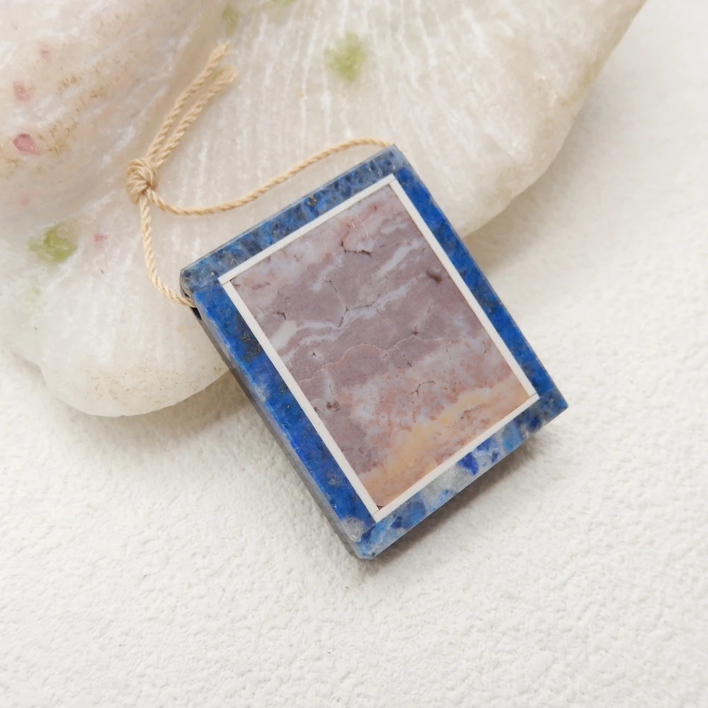 Intarsia Pendant Semi-precious Stones, Jewelry Accessories Artwork Pendants