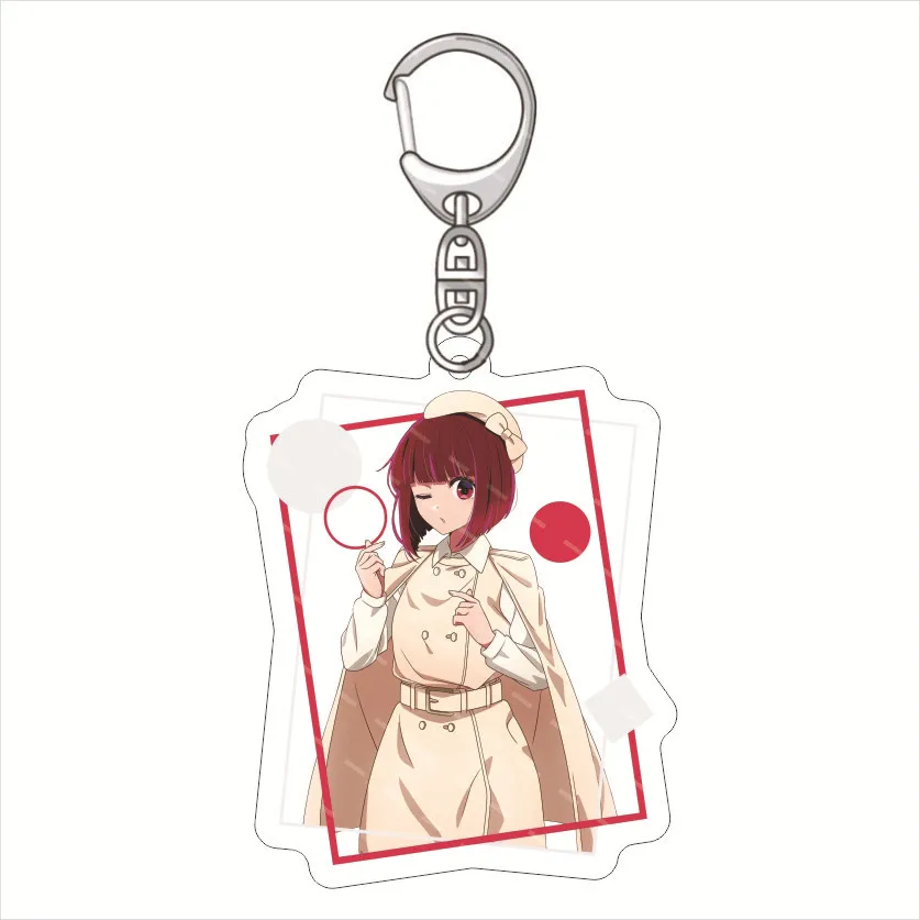 Oshi No Ko Anime KeyChain Arima Kana Hoshino Ai Men Key Chain for Women Fashion Figure Acrylic Keyring Pendant Exquisite Gifts