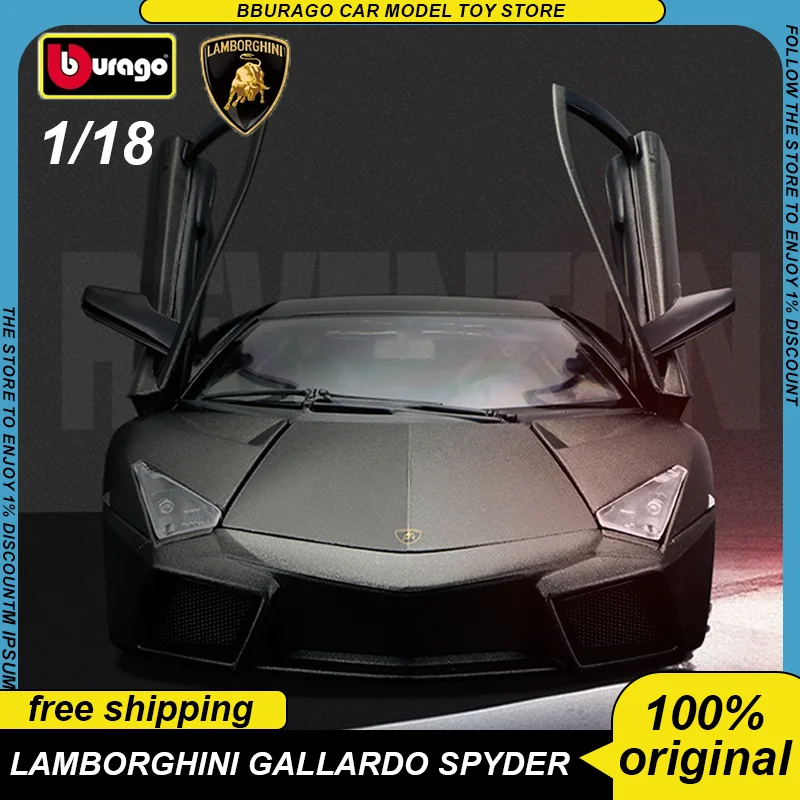 

1:18 Bburago Lamborghini Gallardo Spyder Sport Car Alloy Luxury Vehicle Diecast Model Edition Car Toy Collection Ornaments Gift