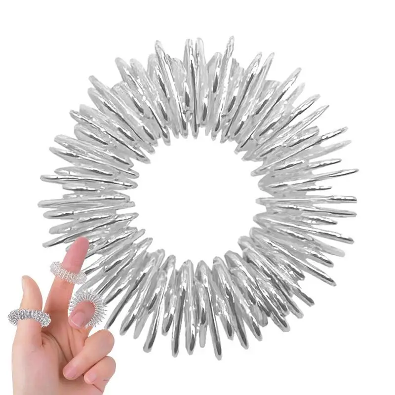 Massage Ring For Fingers 8X Finger Massager Manual Massage Tools Portable Spiky Ring Funny Silent Toy For Men Women