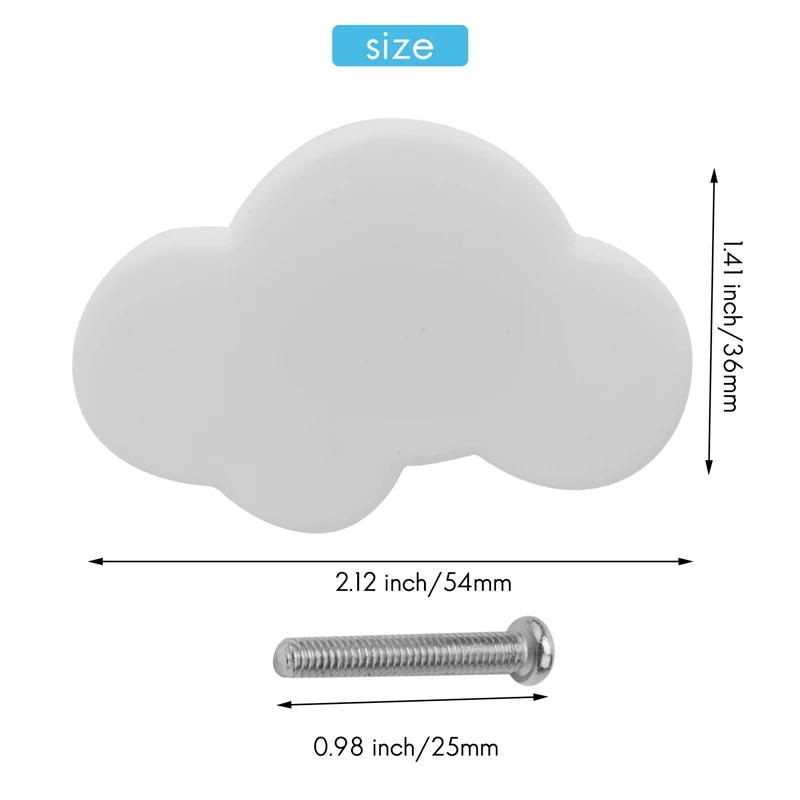 10 pezzi Cartoon Cloud Maniglie per mobili Manopole per camera dei bambini Maniglie Maniglia per cassetto Maniglia per porta per camera da letto Cucina