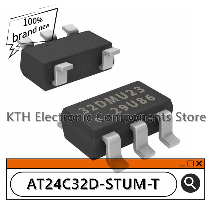 10PCS AT24C32D-STUM-T EEPROM Memory IC 32Kbit I2C 1MHz SOT-23-5 screen printing 32DMU