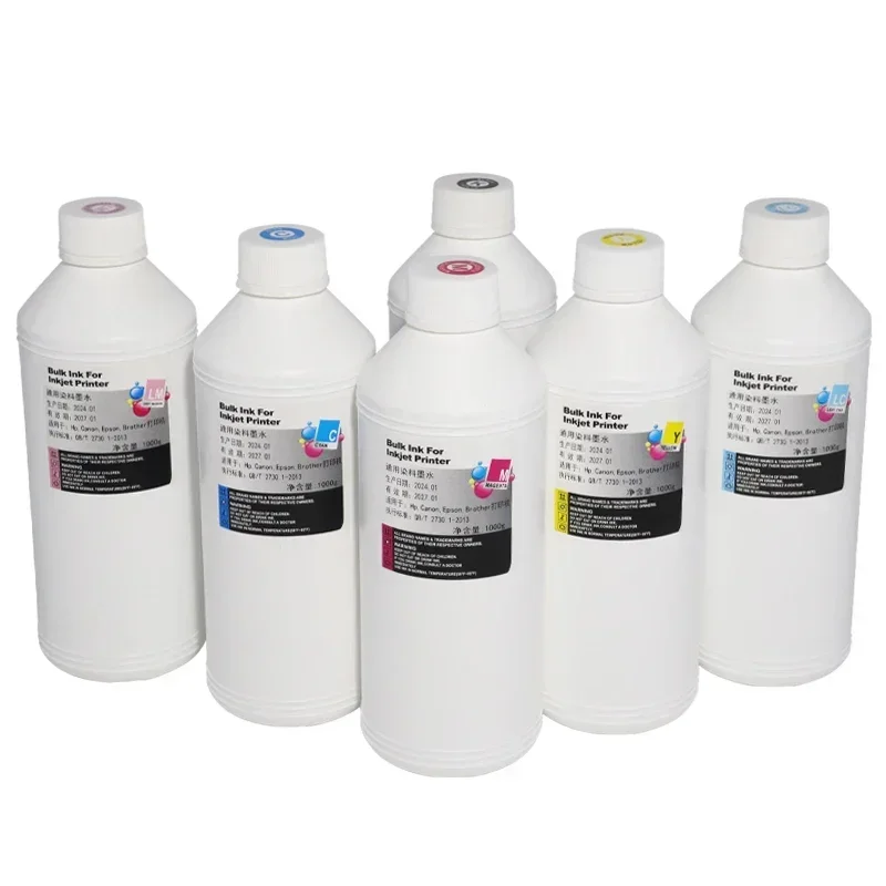 1000ML 1KG Liter Black C M Y Refill Dye Based Ink Kit Replacement For Epson Canon HP Brother Lexmark Samsung Dell Inkjet Printer