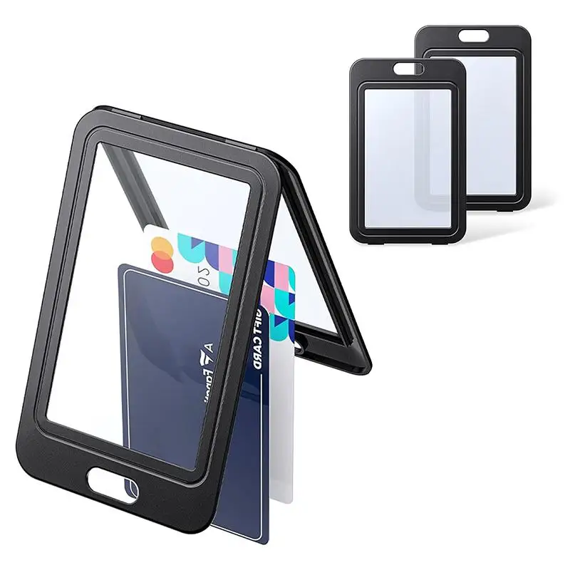 【BA】Plastic Badge Holder Double Sided Retractable Name Tag Holder with Clip Professional Card Protector for Work Events