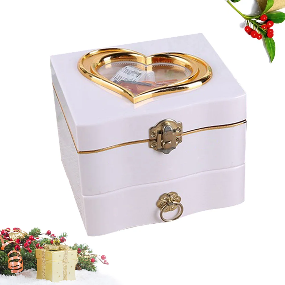 White Creative Music Jewelry Storage Box Dancing Girl Musical Case Container Bedroom Drawer Living Room Creative Jewelry Box