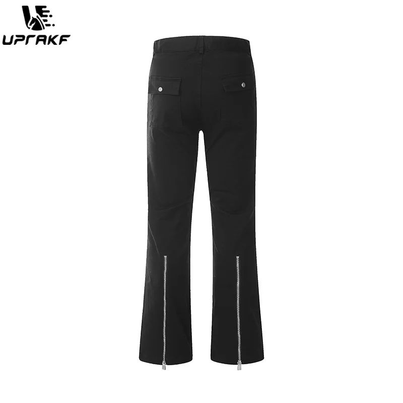 UPRAKF Business Straight Flared Trousers Slim Comfort Pantalones High Quality Solid Color Simple Button Design Autumn