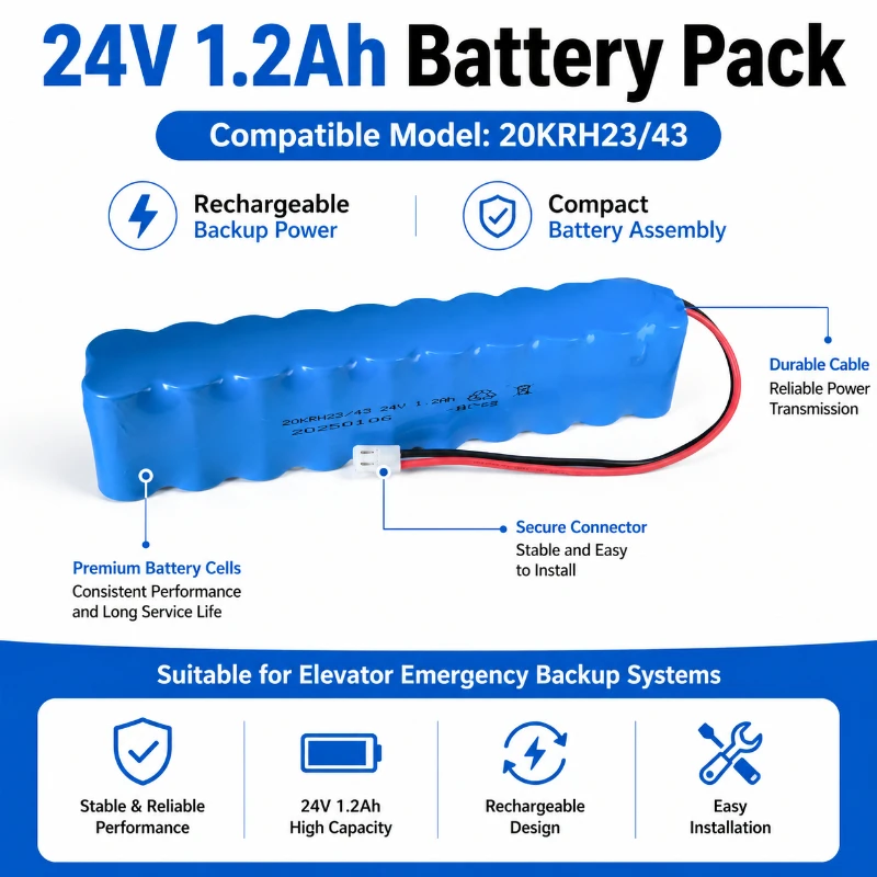 

24V1.2Ah Is Suitable for Fujita Elevator Intercom Power Supply Emergency Light Battery Accessories 20KRH23/43 Battery