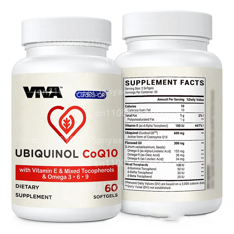 Caramelo blando de coenzima Q10 de 250 mg contiene omega-3 y vitamina B3, utilizado para el apoyo y los antioxidantes de la salud de energía celular