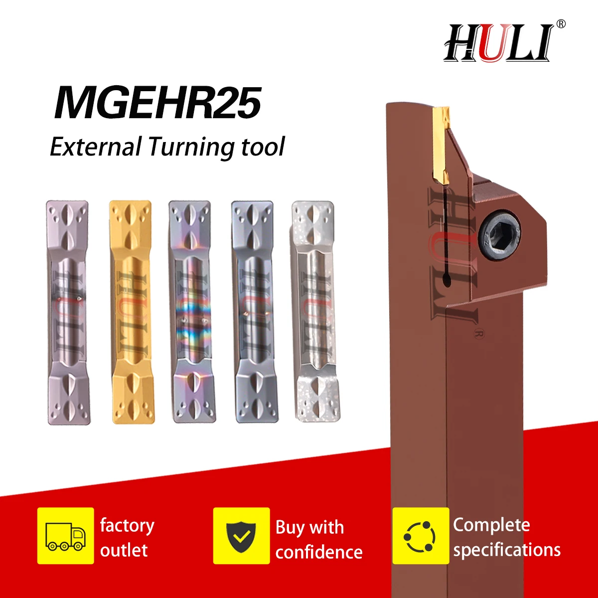 

MGEHR2525-2T15 CNC Lathe Tools Spring Steel Holder With Outer Circular Groove Cutting Tool Cutter Bar MGMN Sharp Grooving Insert