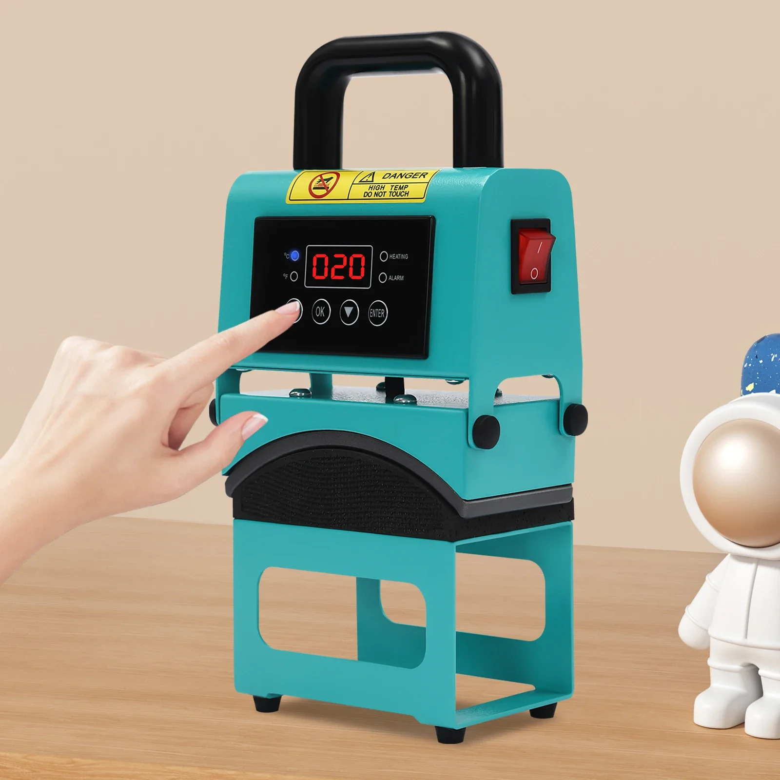 

Mini Portable Cap Press Machine for DIY & Small Businesses - 350W Heat Press for Hats, Digital Display, Adjustable Temp & Time