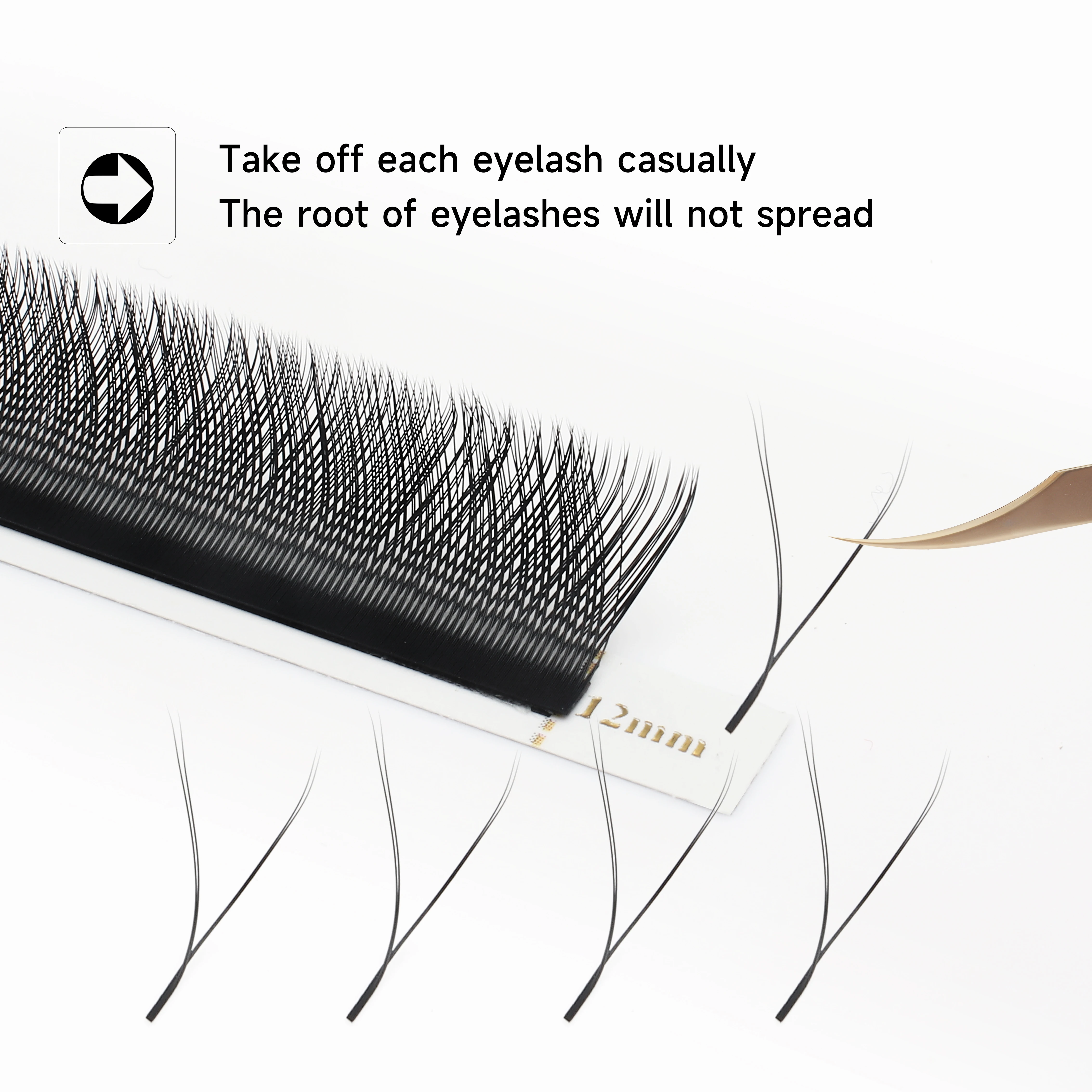 XIUSUZAKI YY Shape Lashes Extensions Brown Black Double Triple Tips Eyelashes Extension Soft Premade Volume Fan Lashes Extension