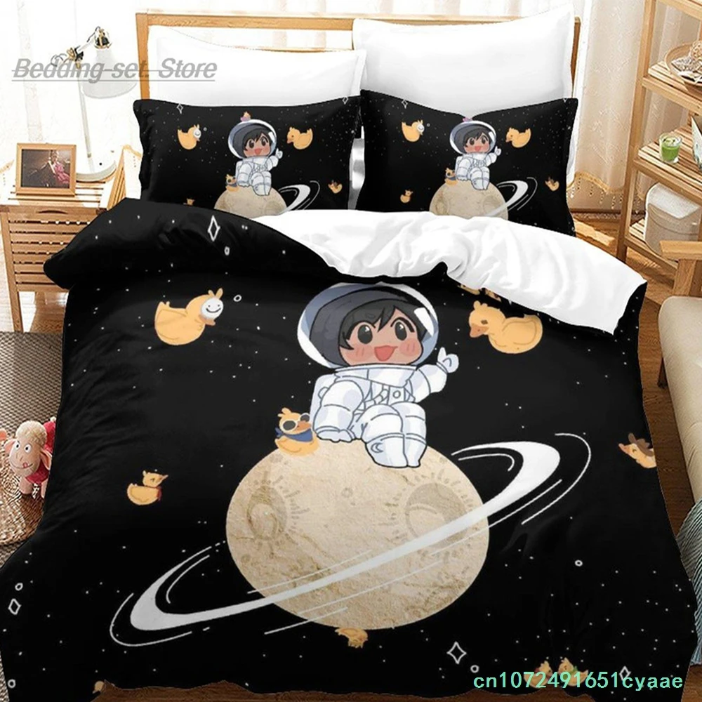 Quackity Duck Bedding Set Single Twin Full Queen King Size Bed Set Aldult Kid Bedroom Duvetcover Sets 3D Anime Bed Sheet Set