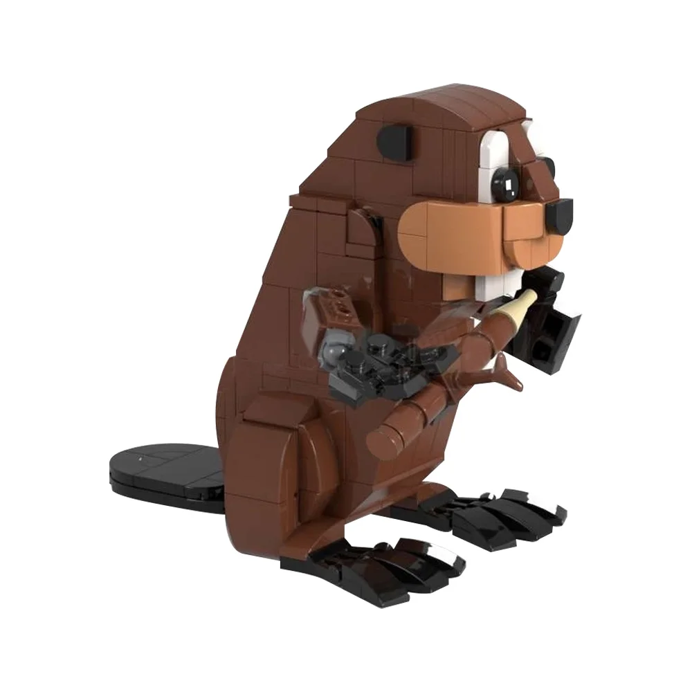 Gobricks MOC 創造性動物ビーバービルディングブロックモデル愛らしいカワウソレンガ diy 組み立ておもちゃ子供のためのギフト