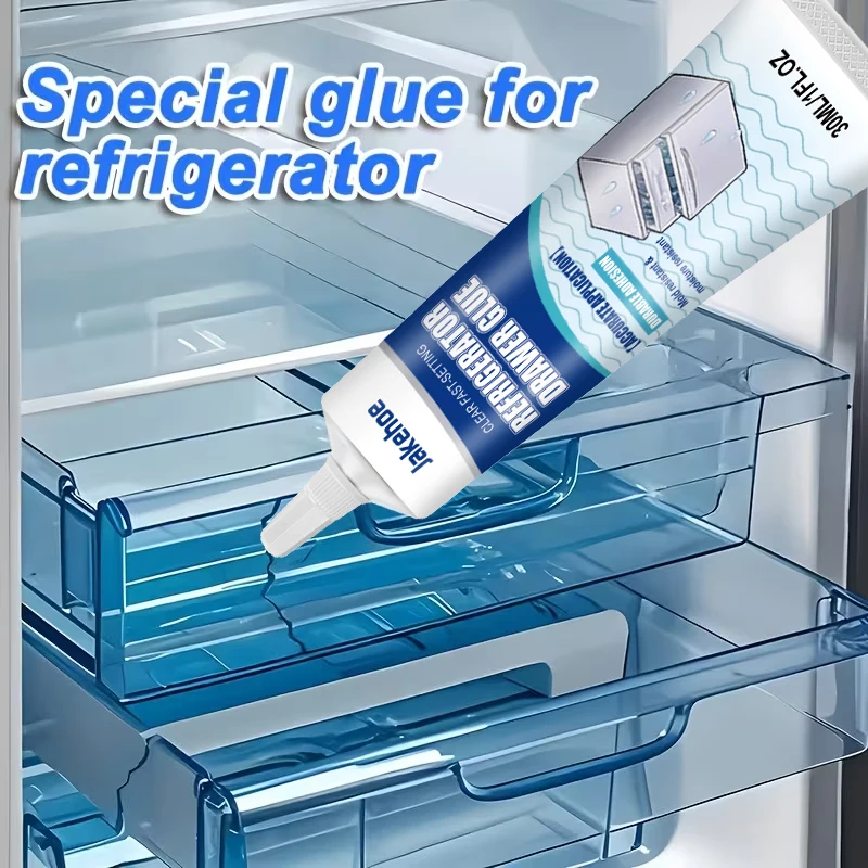 Refrigerator Repair Glue 30ML Cold Resistant Waterproof Adhesive for Fridge Drawer Door Seal Quick Drying for Plastic Glass