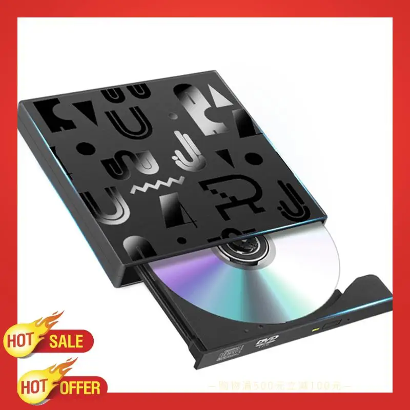

External DVD Optical Drive Laptop Desktop Universal Multifunction CD Burner USB3.0 External Optical Drive Player Durable Black