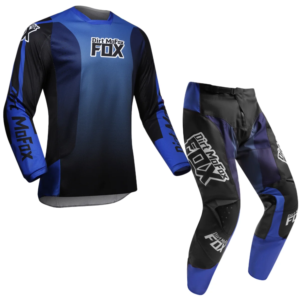 Dirt Mofox MX Jersey Hose blau Combo Motocross Ausrüstung Set Downhill Dirt Bike Anzug Offroad MTB Utv Dh Race Erwachsenen Outfit