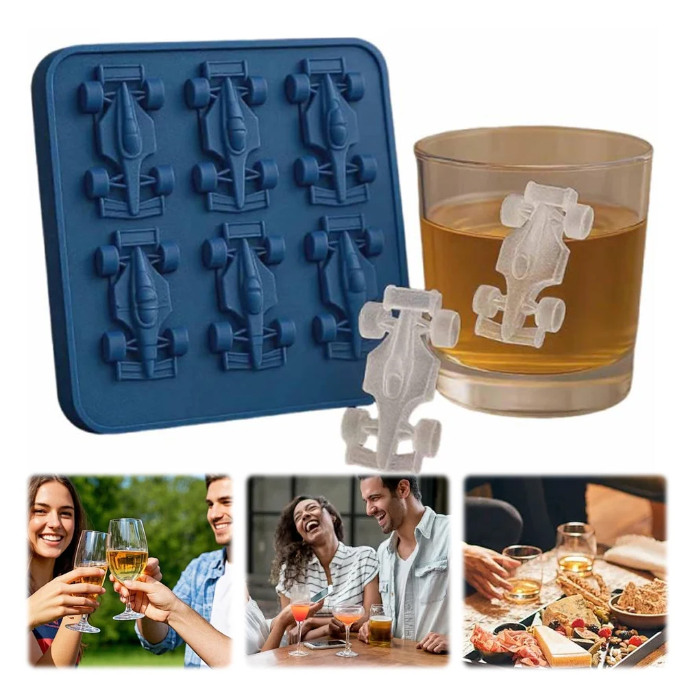 3D Racing Car Ice Mold with 6-Cavity Baking Mould Tray DIY Baking Tool for Kids Chocolate Cake Dessert Candy Pastry view 5