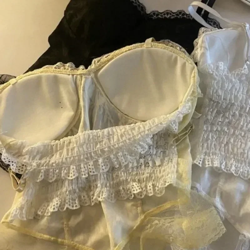 新しい Y2k 服セクシーなクロップトップス女性コルセットレース包帯 Tシャツキャミソール Underwar 女性 Debardeurs ファム Soutien Gorge