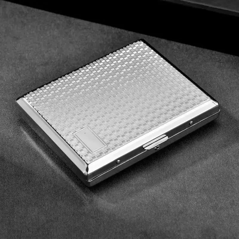 Metal Cigarette Box Stainless Steel Embossed Portable Cigarette Case Fashionable Creative Flip Wallet Storage Box
