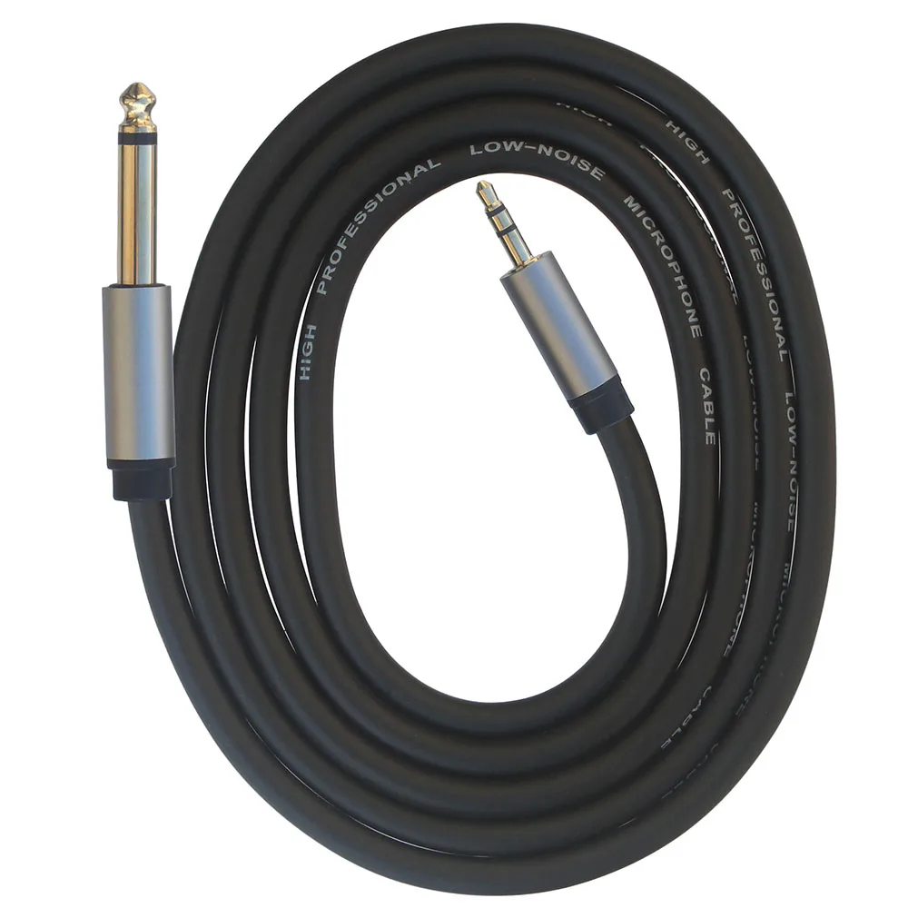 0.5m 1m 1.5 2m 3m 5 m 6.35 HiFi/6.5mm Mono-3.5 kabel Mono OD6mm z plecioną osłoną do wzmacniacza mikser gitara elektryczna