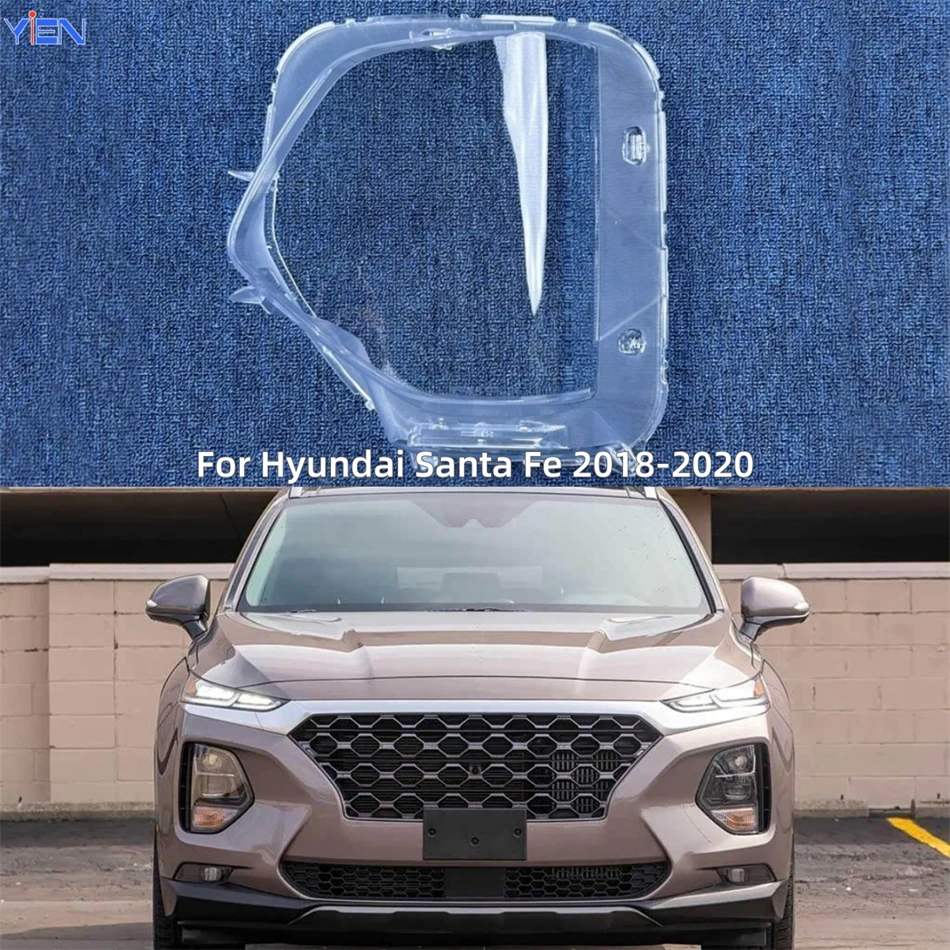 For Hyundai Santa Fe 2018 2019 2020 Accessories Car Lampshade Cover Headlamp Shell Car Front Headlight Lens Cover Lights Shell