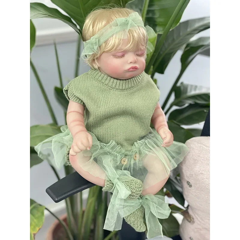 45cm Newborn Baby Full Body Vinyl Rosalie Lifelike Baby Multiple Layers Painted 3D Skin with Visible Veins Collectible Art Dolls