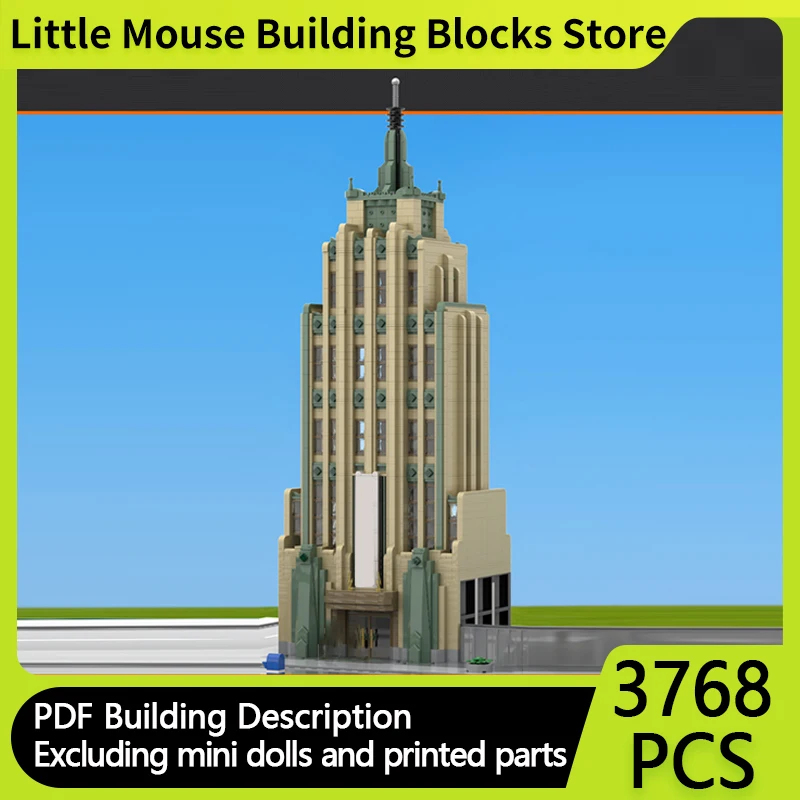 

City Street View Model MOC Building Bricks Art Deco Skyscraper Modular Technology Gifts Holiday Assemble Children Toys Suit